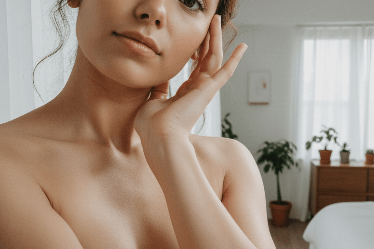 Mixing facial oil with foundation for a radiant and glowy finish on skin.
