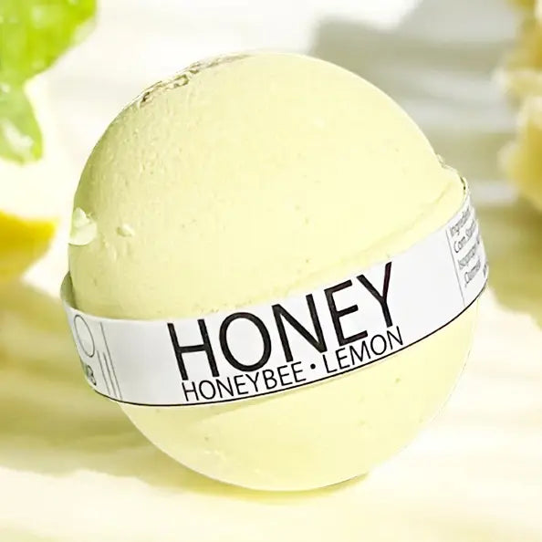 Honeybee Lemon Large Bath Bomb - 8oz-Live in the Light Naturally Ltd