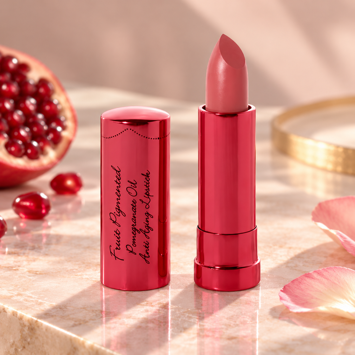 Clover Fruit Pigmented® Pomegranate Oil Anti-Aging Lipstick – 100% Pure