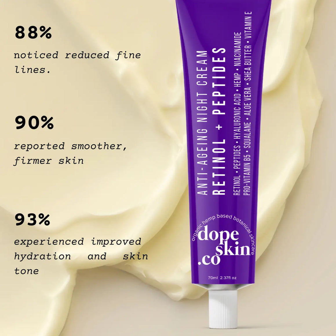 Retinol & Peptide Night Repair Cream -  Dope Skin