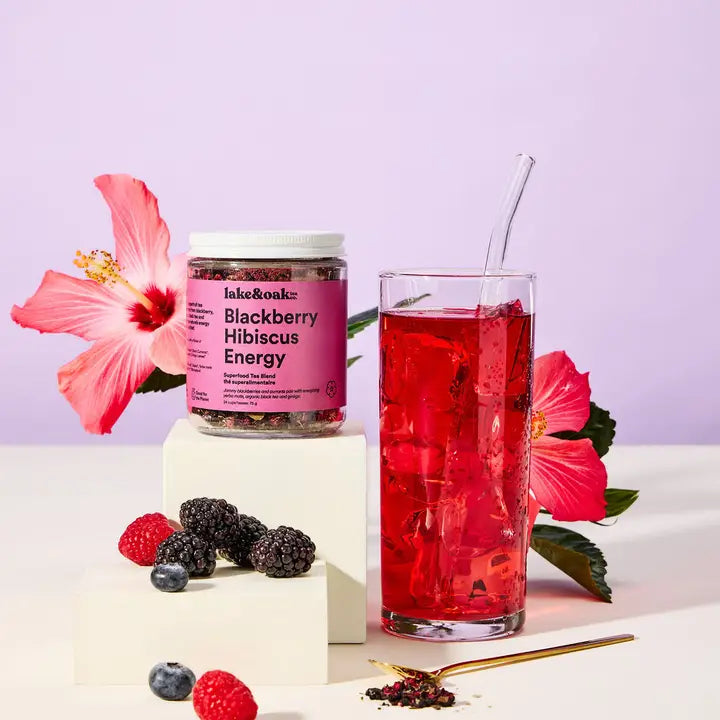 Blackberry Hibiscus Energy - Superfood Tea Blend 300g-Lake Oak Tea
