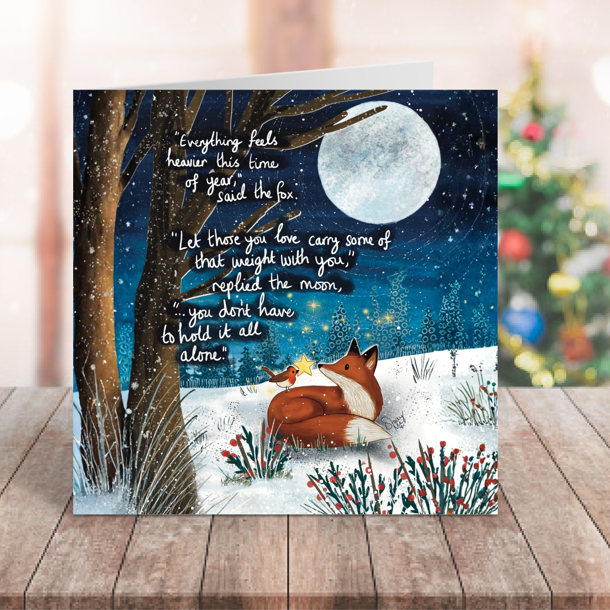 "Heavier" - Christmas Card by Fox Under The Moon