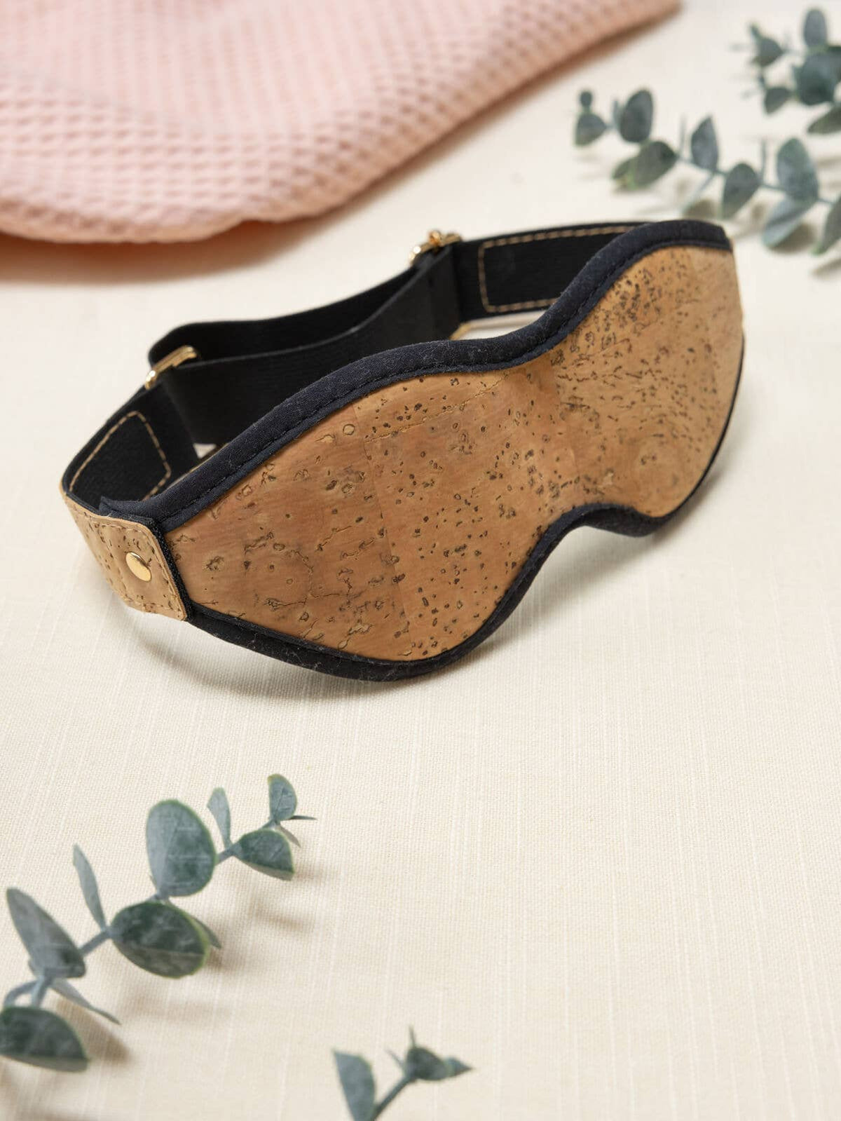 Camellia ~ Adjustable Cork Leather Blindfold