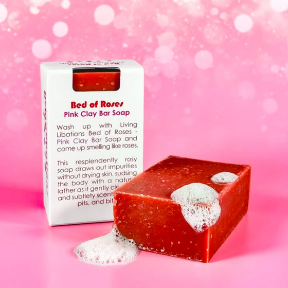 Bed of Roses Pink Clay Bar Soap - Living Libations