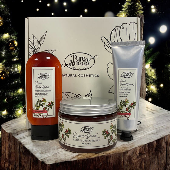 Christmas Sugar Scrub & Body Creme, Frosted Cranberry - Pure Anada