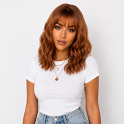 "Robin" - Short Auburn Body Wave Wig with Bangs