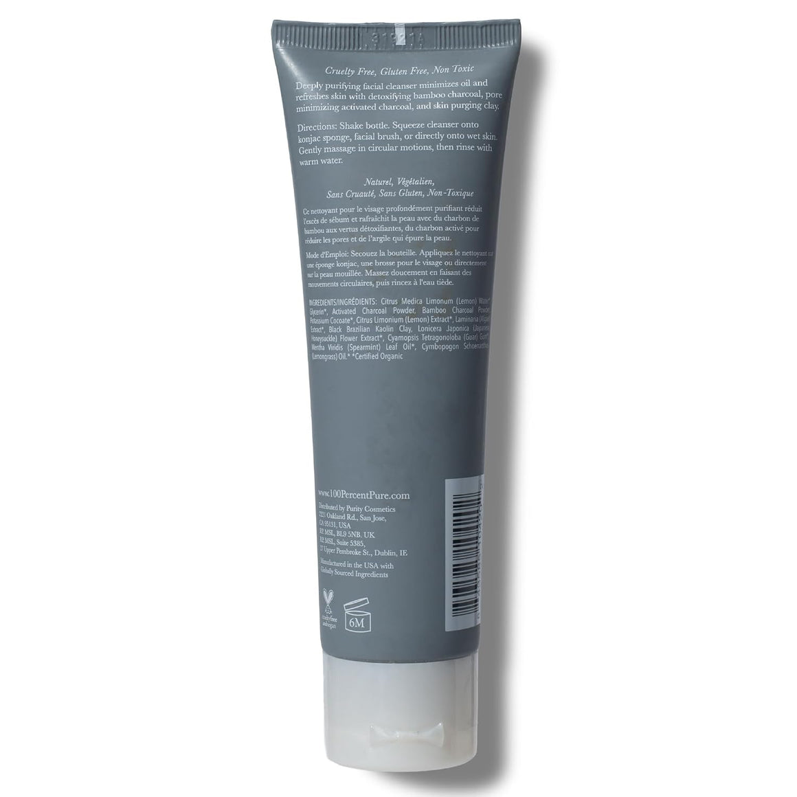 Charcoal Clay Cleanser - 100% Pure