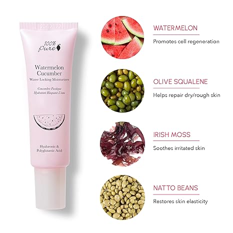 Watermelon + Cucumber Water Locking Moisturiser - 100% Pure