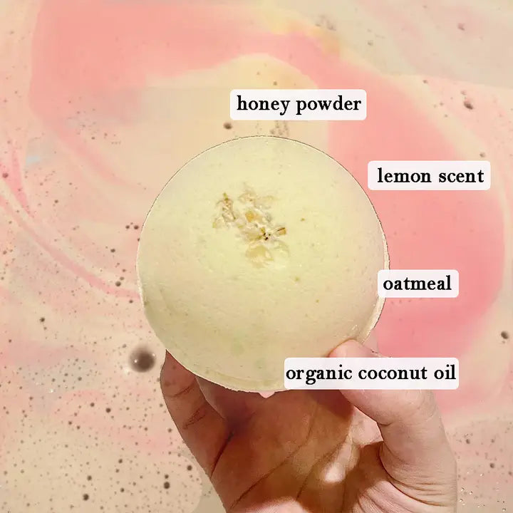 Honeybee Lemon Large Bath Bomb - 8oz-Live in the Light Naturally Ltd