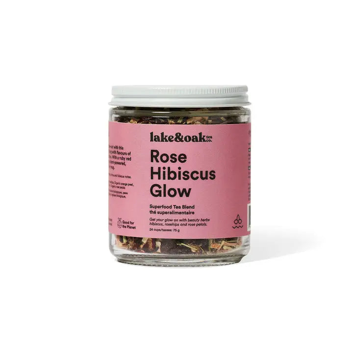 Rose Hibiscus Glow - Superfood Tea Blend 226.8g-Lake Oak Tea
