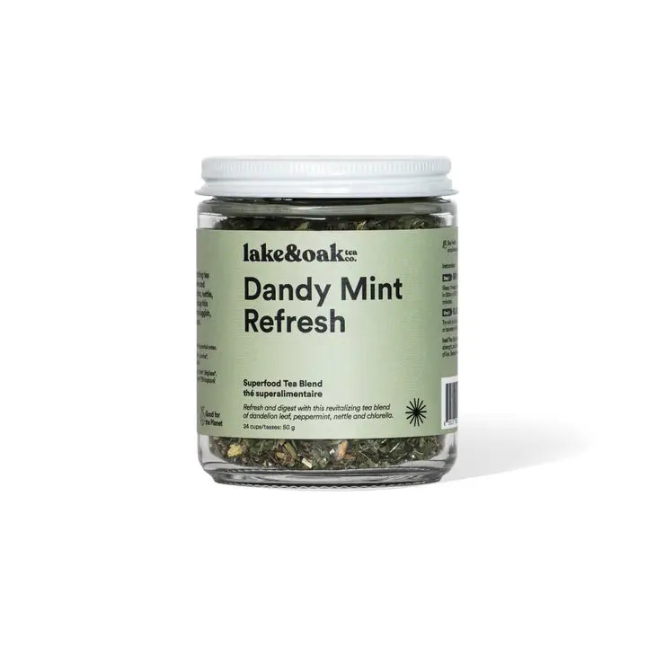 Dandy Mint Refresh - Superfood Tea Blend 226.8g-Lake Oak Tea