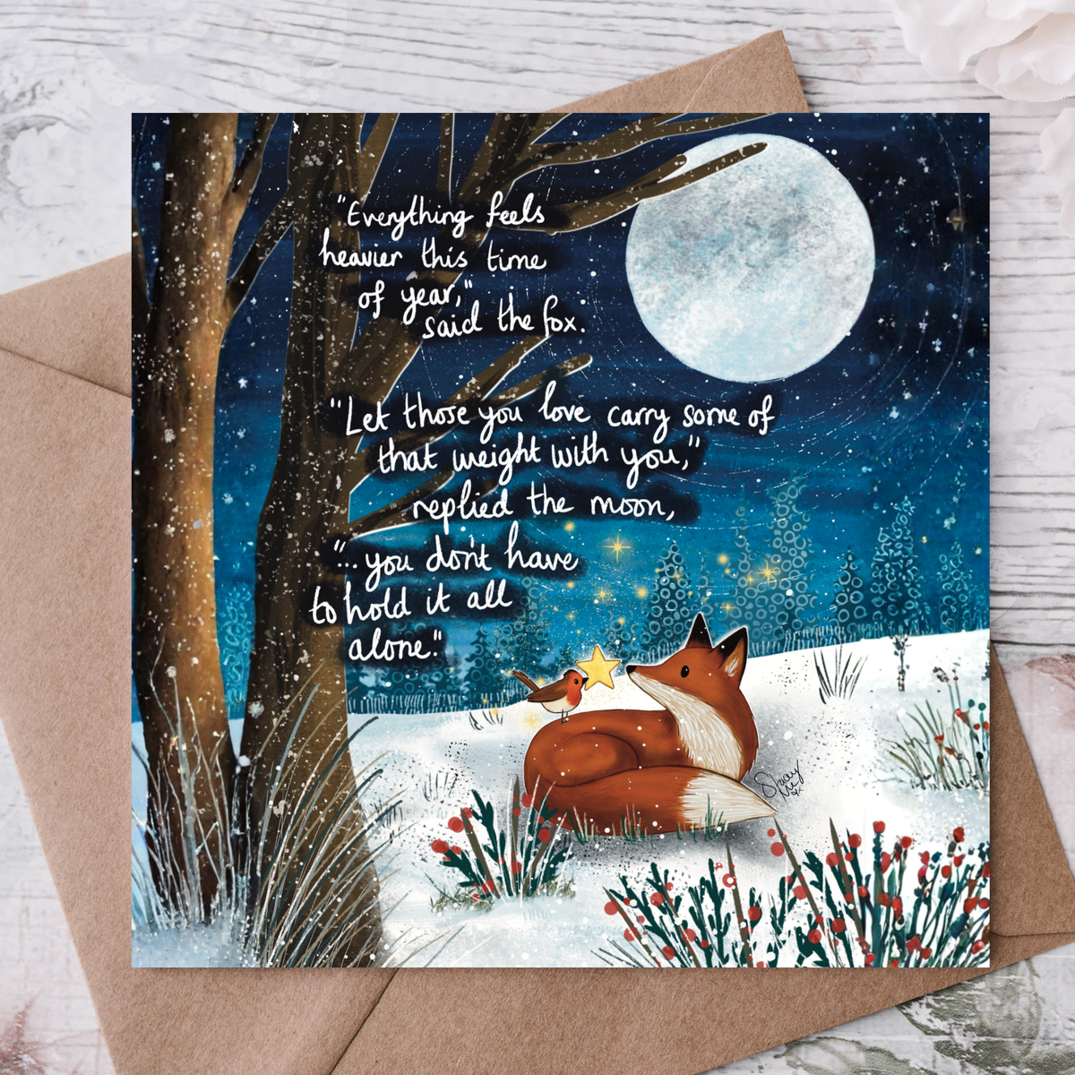 "Heavier" - Christmas Card by Fox Under The Moon