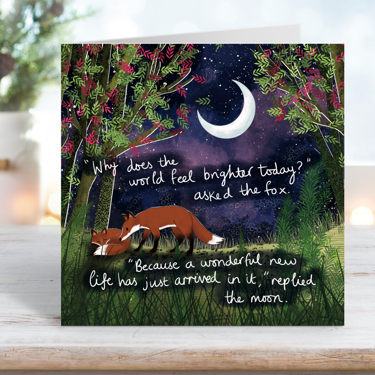 'New Life' - Fox Under The Moon New Baby Card