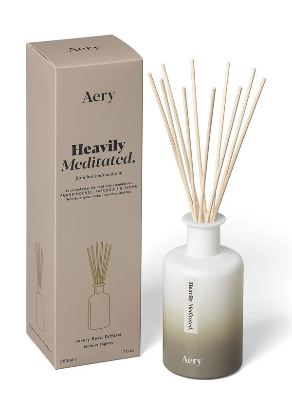 Heavily Medicated Reed Diffuser - Frankincense Patchouli and Thyme - Aery Living close up