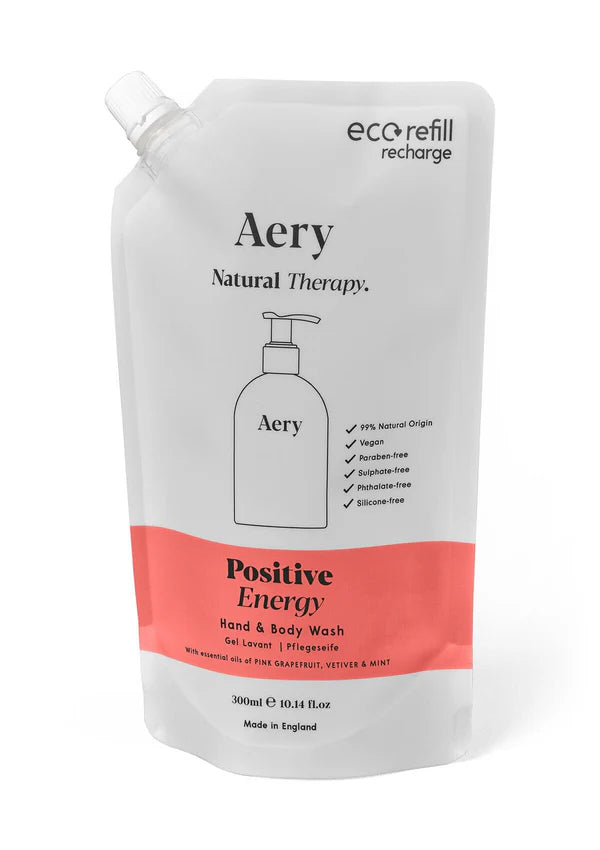 Positive Energy Hand & Body Wash Refill- Pink Grapefruit Vetiver and Mint- Aery Living CLOSE UP