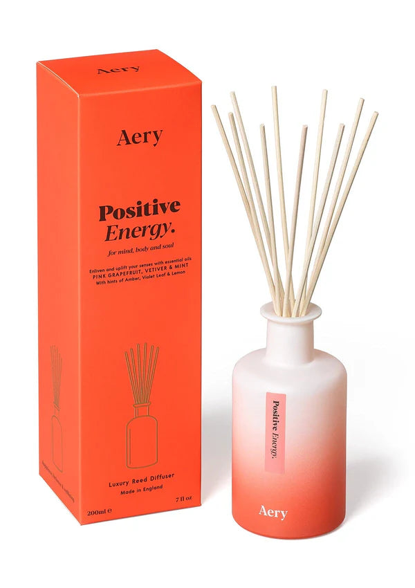 Positive Energy Reed Diffuser - Pink Grapefruit Vetiver and Mint - Aery Living CLOSE UP