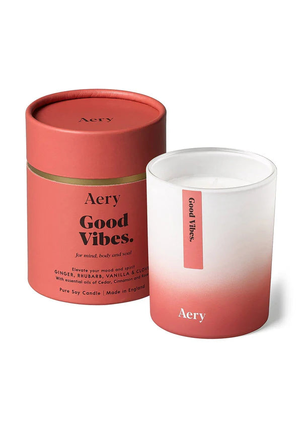 Good Vibes Scented Candle - Ginger Rhubard and Vanilla - Aery Living