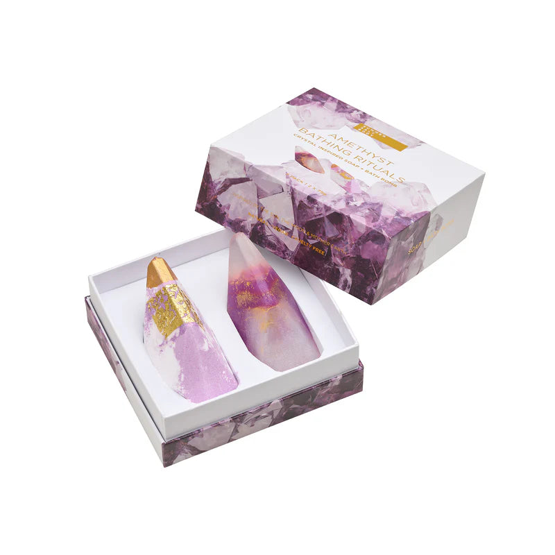 Amethyst Bathing Rituals | 2 Pack (Soap & Bath Bomb)