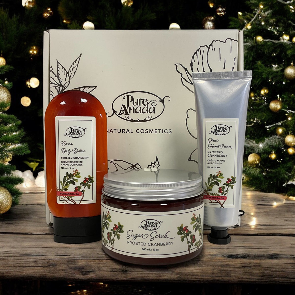 Christmas Sugar Scrub & Body Creme, Frosted Cranberry - Pure Anada