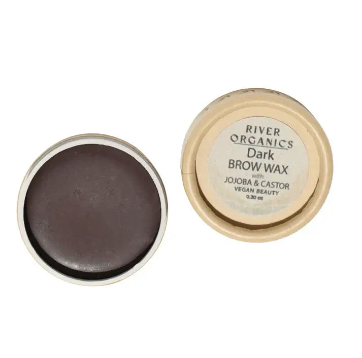 Dark Vegan Eyebrow Wax 8.45g-River Organics-Live in the Light Naturally Ltd