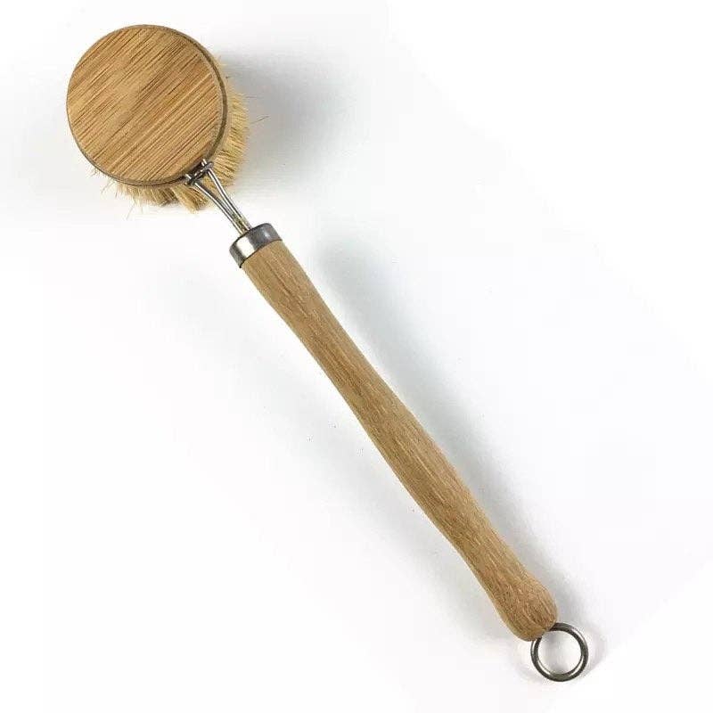 Bamboo Sisal Dish Brush - Smile Boutiques, eco-friendly cleaning brush with bamboo handle and sisal bristles.
