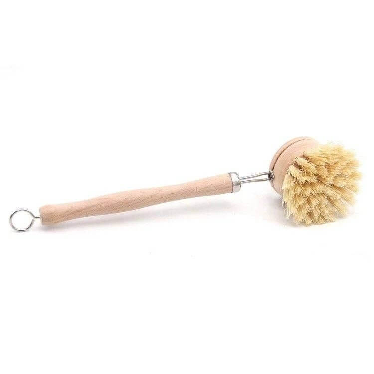 Bamboo Sisal Dish Brush - Smile Boutiques with a sustainable bamboo handle and natural plant-fiber bristles.