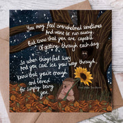 'Being You' - Greeting Card by Fox Under The Moon featuring encouraging artwork and supportive message.