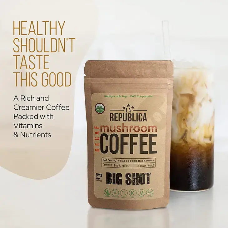 Big Shot instant Decaf 7 mushroom coffee 240g - La Republica