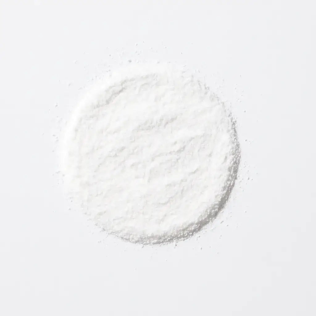 White powder on a white background