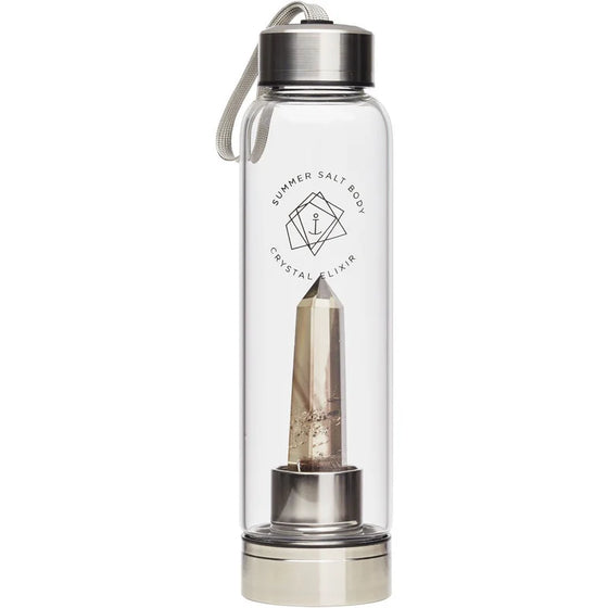 Smoky Quartz Crystal Elixir - Glass Water Bottle 550ml