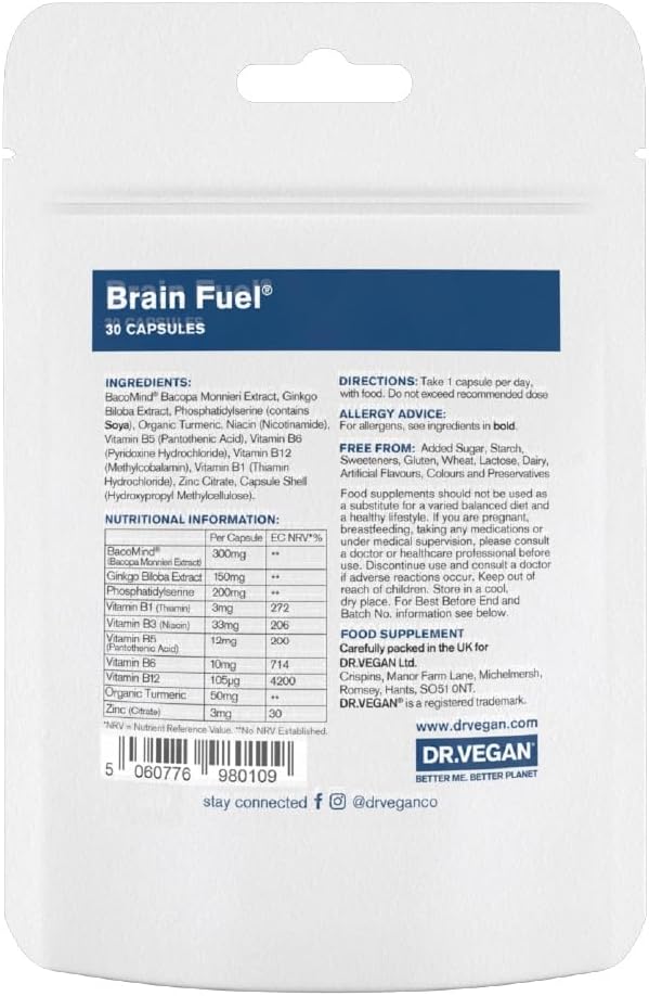 DR.VEGAN Brain Fuel, 30 Capsules