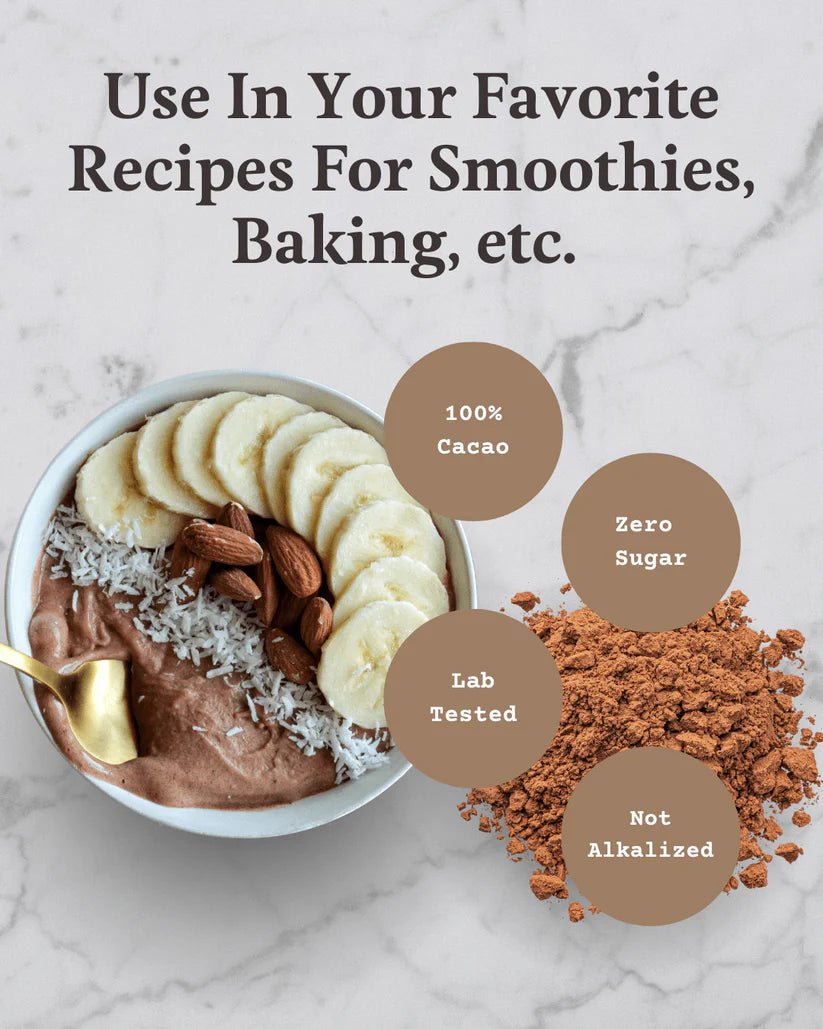 Triple Fat Cacao Powder, 100% Cacao 340g - Ora Cacao