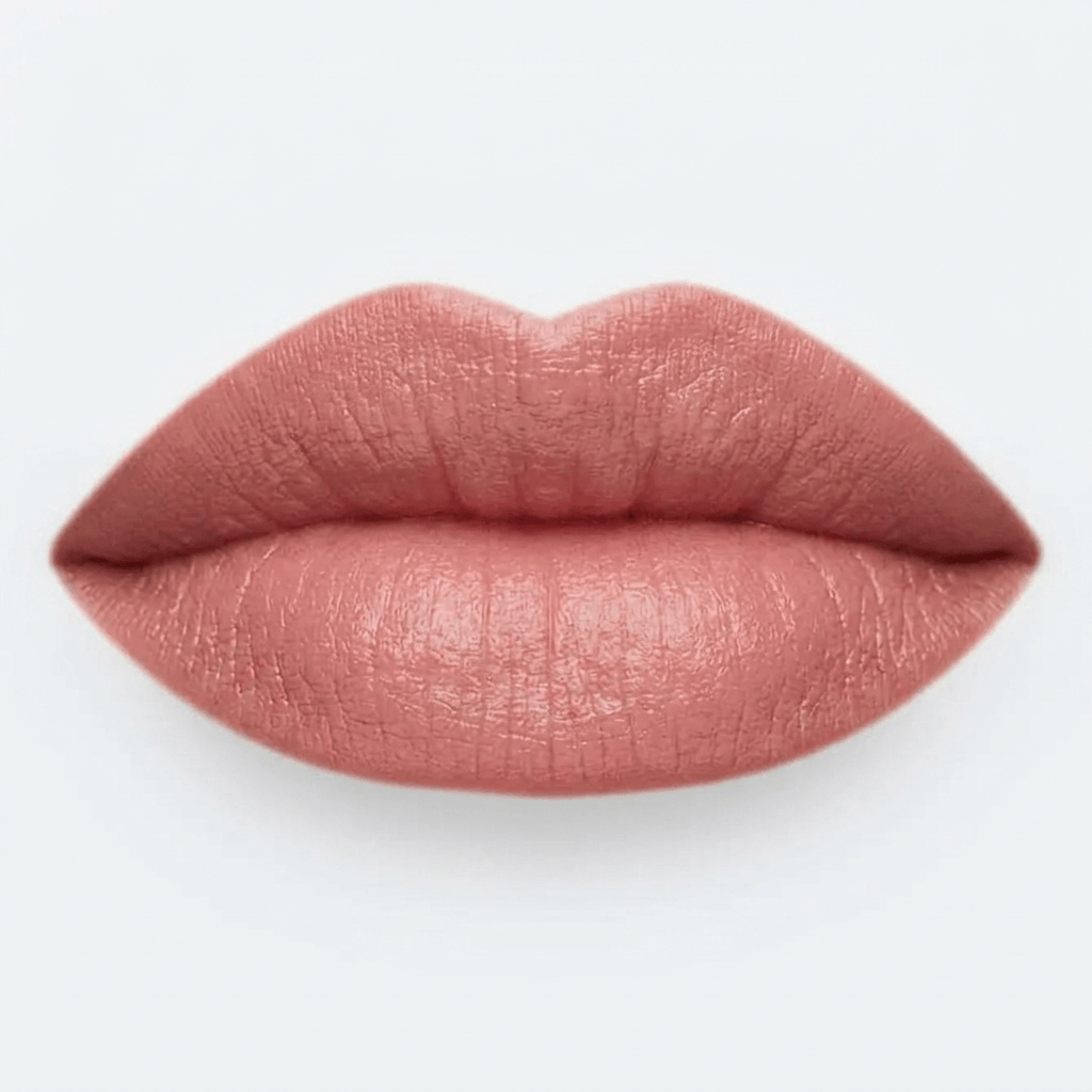 Lips showcasing the luxurious shade of Calendula Fruit Pigmented® Pomegranate Oil Anti-Aging Lipstick.
