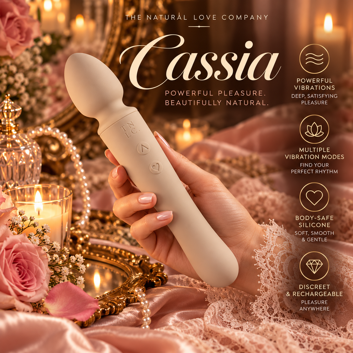 Cassia | Dual-ended and Curved Wand Vibrator