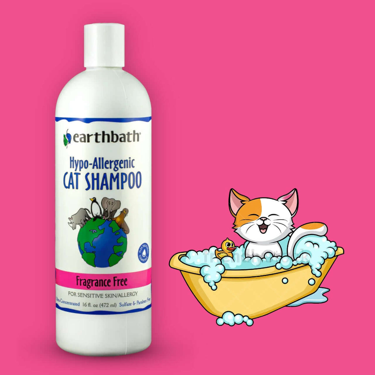 Cat Shampoo Earthbath - Hypo Allergenic 472ml