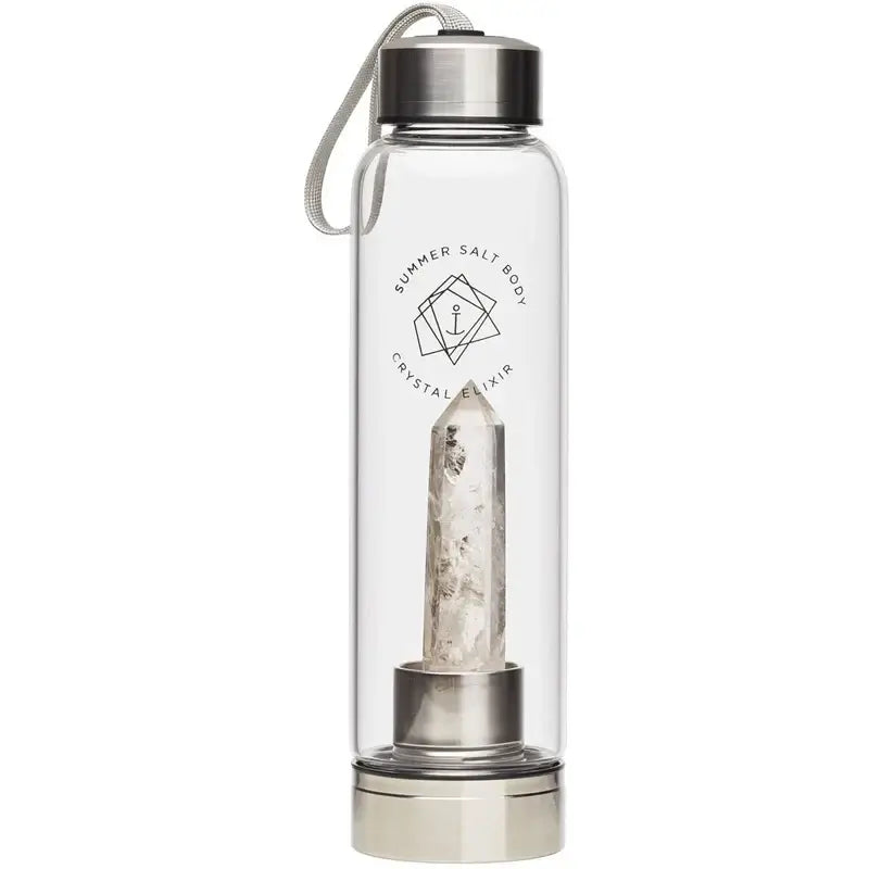 Clear Quartz Crystal Elixir – Glass Water Bottle 550ml