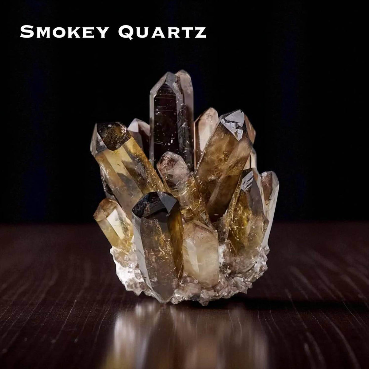 Cluster Crystal Rock Stones Display featuring Smokey Quartz crystals with unique formations and earthy charm.