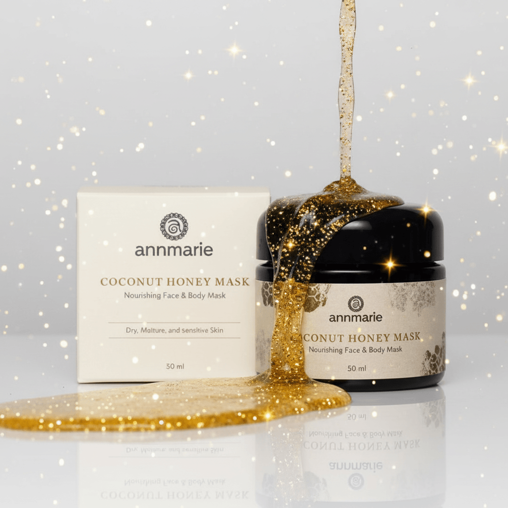 annmarie Coconut Honey Mask with packaging on a sparkling background