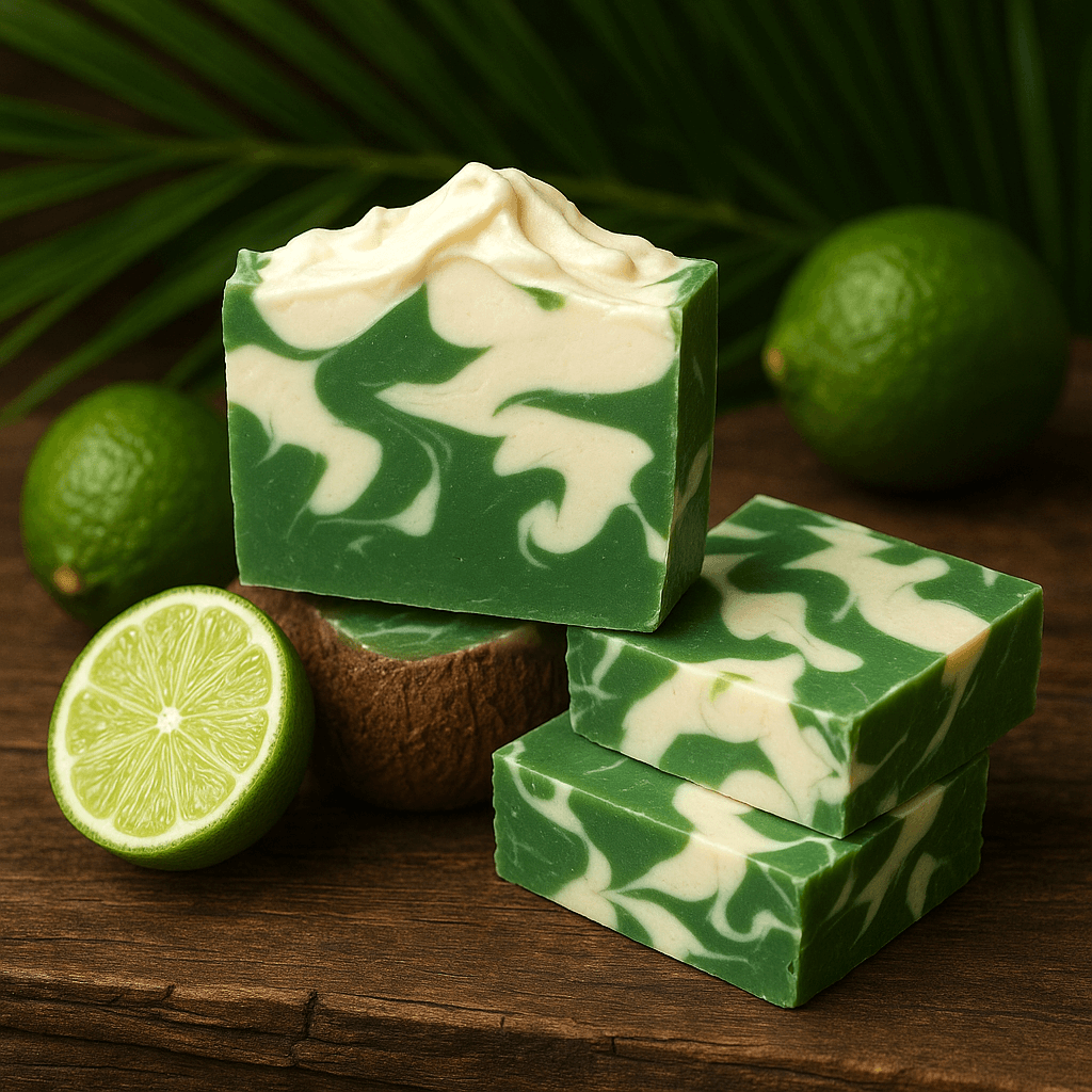 Coconut Lime Bar Soap -  Soap Boutique, artisan soap with creamy coconut and zesty lime, handcrafted for a tropical freshness.