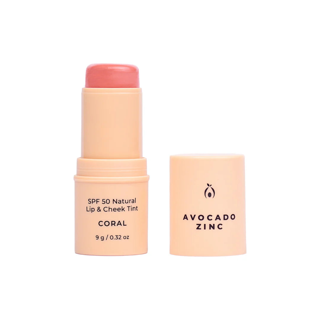 SPF 50 Natural Lip & Cheek Tint - Avocado Zinc Coral