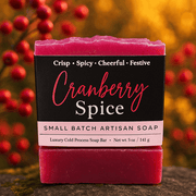 Cranberry Spice Soap Bar - Soap Boutique, a handcrafted cold process soap with a rich aroma of cranberry and spices.