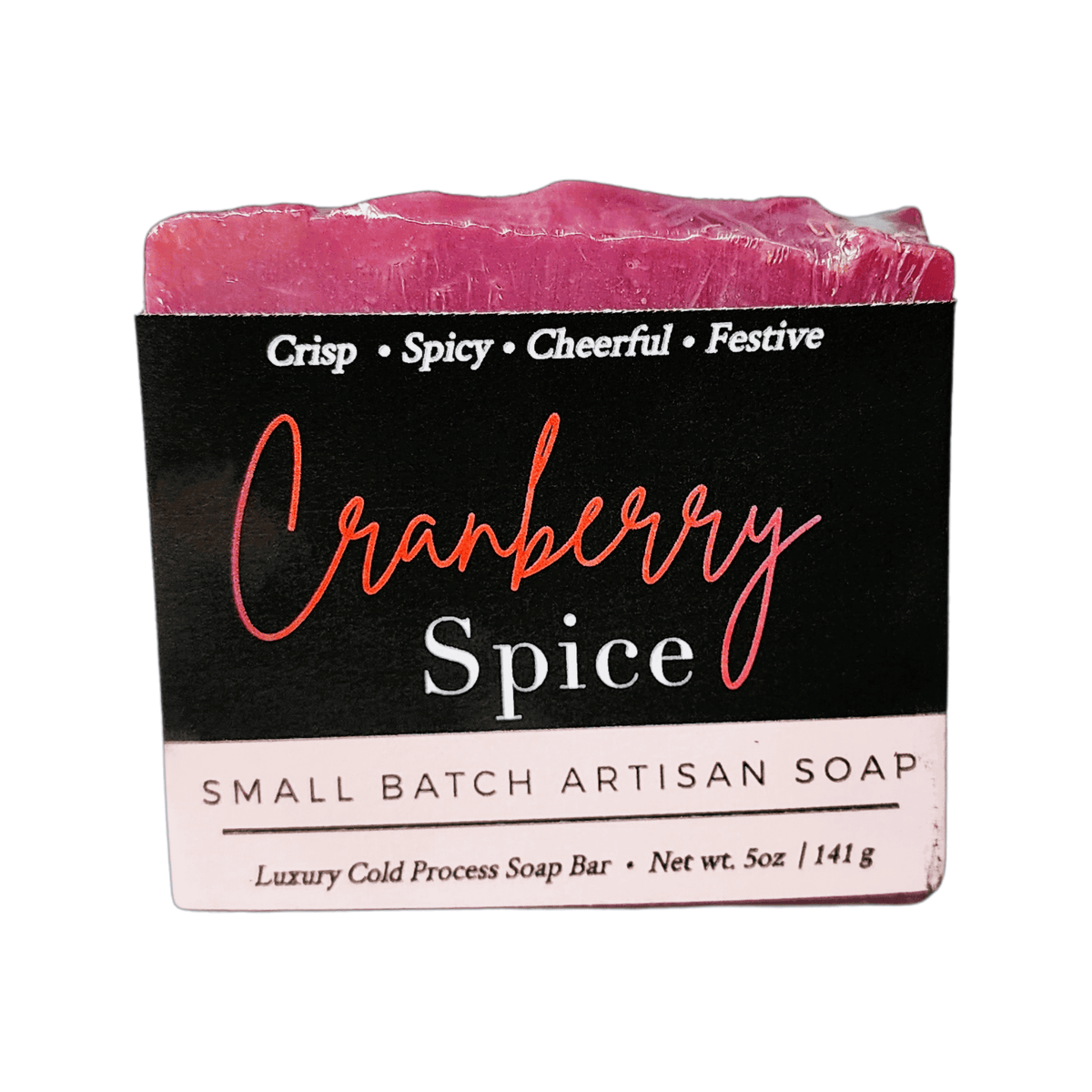 Cranberry Spice Soap Bar - Soap Boutique package showcasing a handcrafted, festive soap blend.