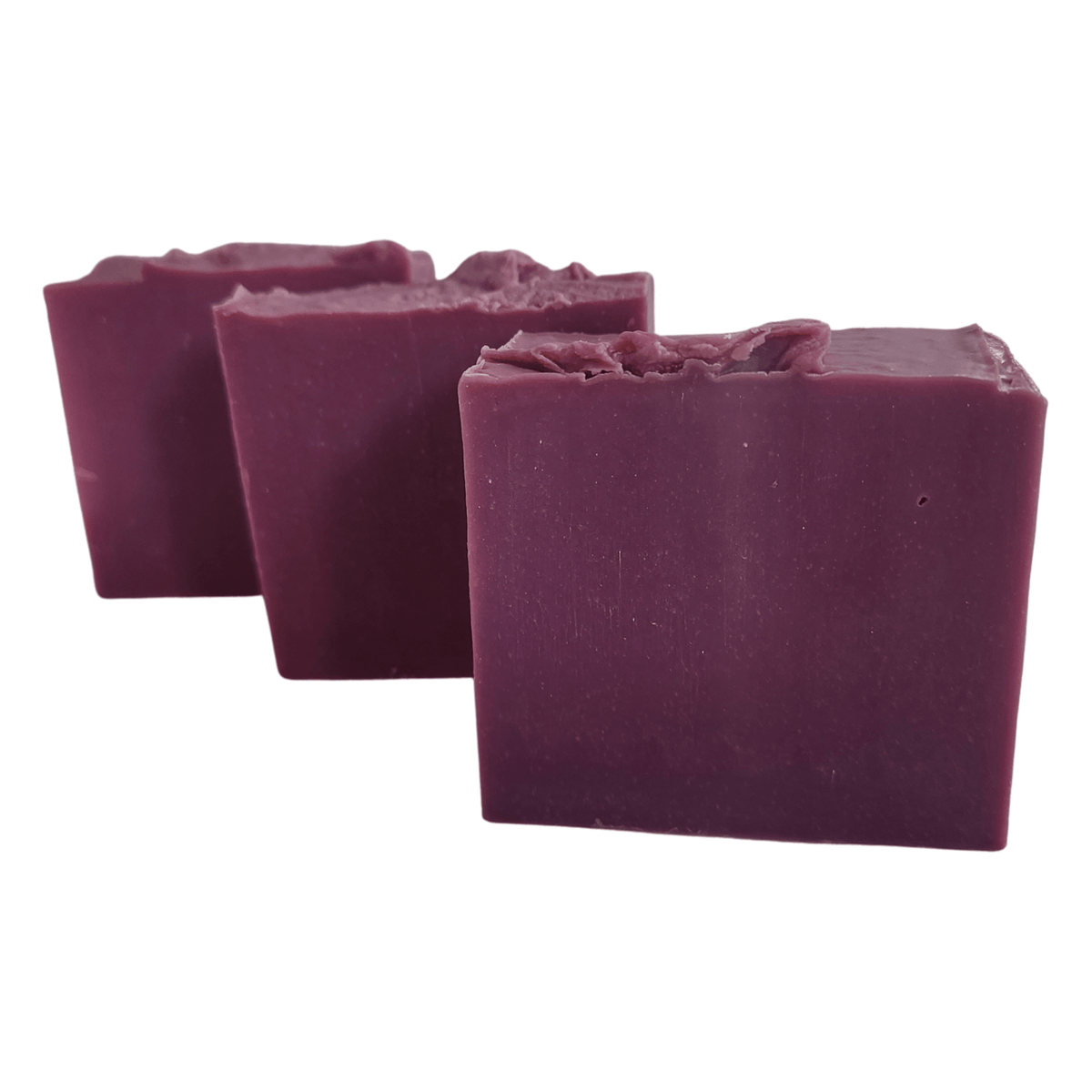 Cranberry Spice Soap Bar - Soap Boutique, three handcrafted purple soap bars stacked together.
