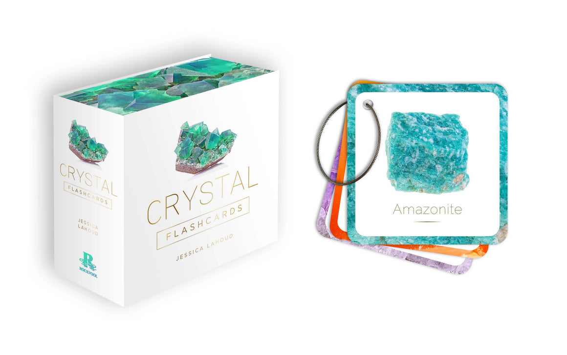 Crystal collection packaging with Amazonite mug and cards on a white background