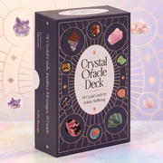 Crystal Oracle Deck packaging with crystal images on a decorative background