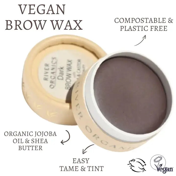 Dark Vegan Eyebrow Wax 8.45g-River Organics
