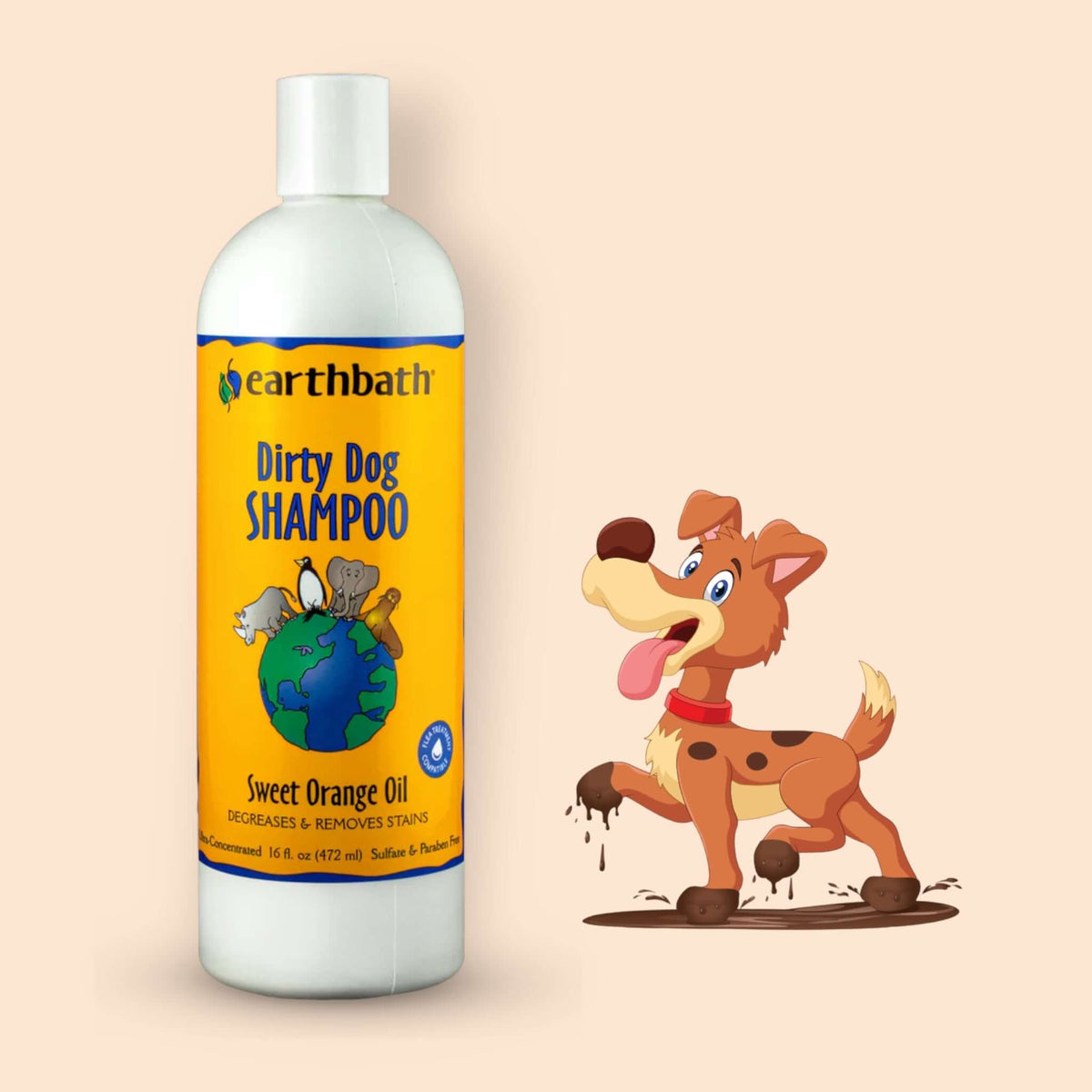 Dirty Dog Shampoo Earthbath - Sweet Orange Oil 472ml