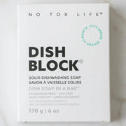 No Tox Life Dish Block solid dishwashing soap packaging on a light background