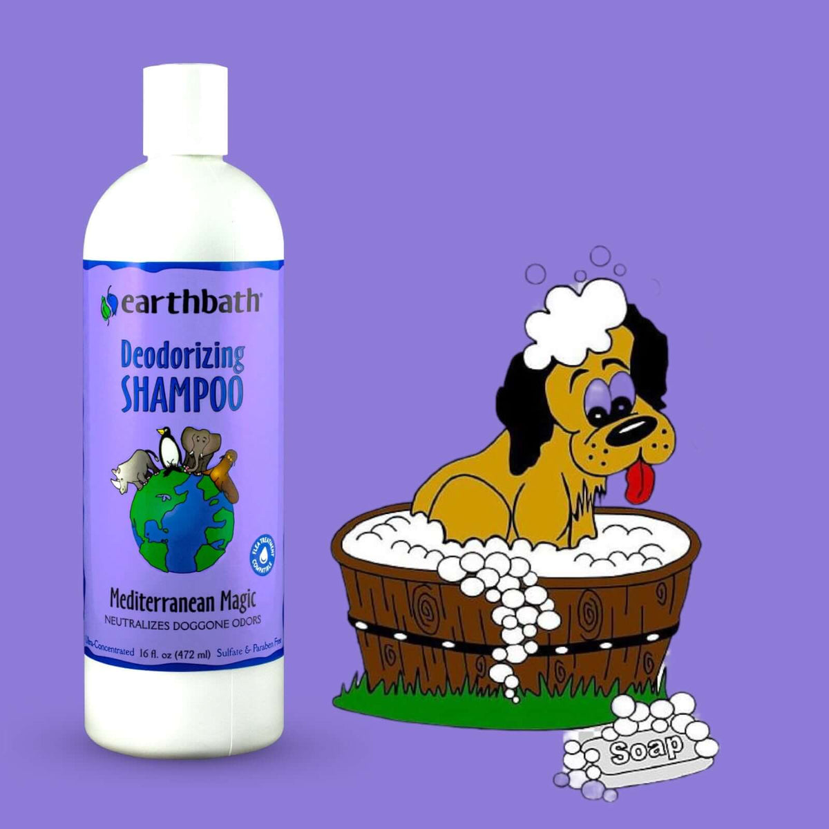Dog Deodorizing Shampoo Earthbath - Mediterranean Magic 472ml