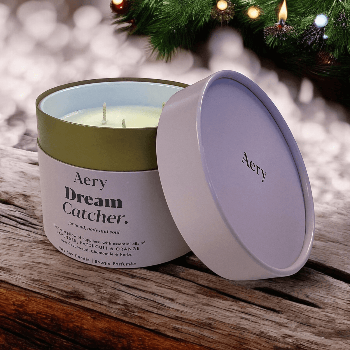 Dream Catcher Triple Wick Candle - Lavender Patchouli and Orange- Aery Living